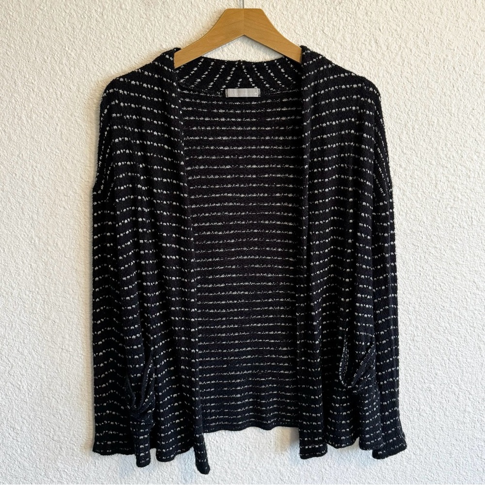 Nordstrom Olivia Moon Striped Open Cardigan Black White Women’s S